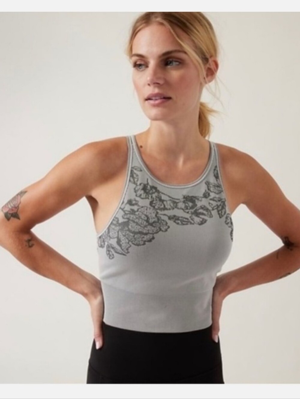 Athleta Aurora Seamless High Neck Crop Tank